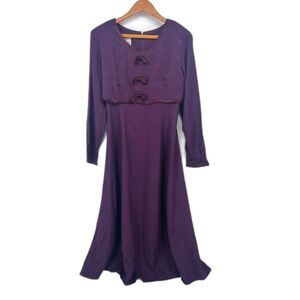 Nina Piccalino VTG 80s 90s Dressy‎ Maxi Romantic Dress Dark Whimsy Goth Sz 6